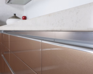 <span class=keywords><strong>2025</strong></span> Vermont personnalisé haute brillance couleur Champagne poignée d'armoire de cuisine moderne conception libre conception modulaire cuisine