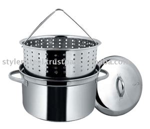 Juego de vaporizador personalizado de grado alimenticio, olla de inserción de acero inoxidable, juego de vaporizador de alimentos de fábrica, barato, 3 uds. - Product Image 1