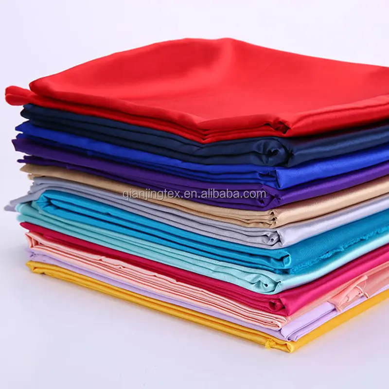 Factory price 94% polyester 6% spandex shiny stretch satin fabric at price