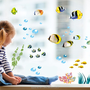 Autocollants muraux 3d dolphin du monde sous-marin, nouveau, <span class=keywords><strong>pour</strong></span> enfants, papier peint imperméable, décoration de maison, <span class=keywords><strong>pour</strong></span> <span class=keywords><strong>salle</strong></span> de bains, - Product Image 4
