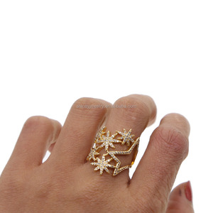 Anillo de circonia cúbica con diseño de Estrella del Norte para mujer, joyería encantadora con diseño de ráfaga del sol, 2023 - Product Image 3
