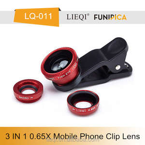 L'électronique Universal Clip 3 en 1 fisheye <span class=keywords><strong>macro</strong></span> grand angle 0.65X objectif pour <span class=keywords><strong>appareil</strong></span> <span class=keywords><strong>photo</strong></span> de téléphone portable LQ-011 - Product Image 1