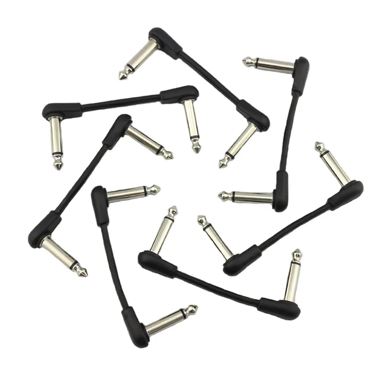 90 degree angle 6.35mm mini bass effect leads wire cord guitar pedals effects patch cable for Hustle Drive and Effect Pedal