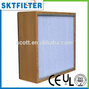 2014 caja tipo h13 caliente venta de fibra de vidrio laminar de aire de flujo del techo del filtro hepa