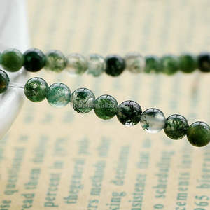 אזוב טבעי אגט 6 מ "מ עגול חרוזים אבן חן - Product Image 4