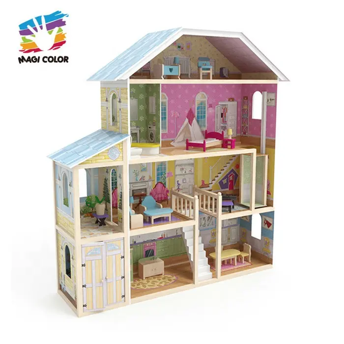 2019 neue design große holz puppen haus möbel sets für kinder W06A358B