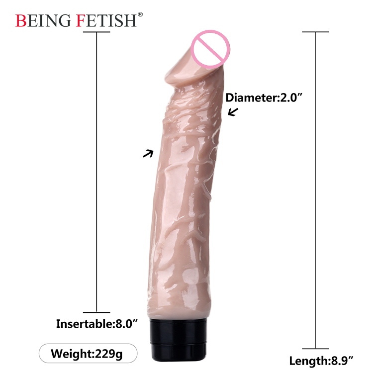 9 Pouce Super Simulation Vibrateur Gode Réaliste Étanche Vibrant Sex Toy En Chair