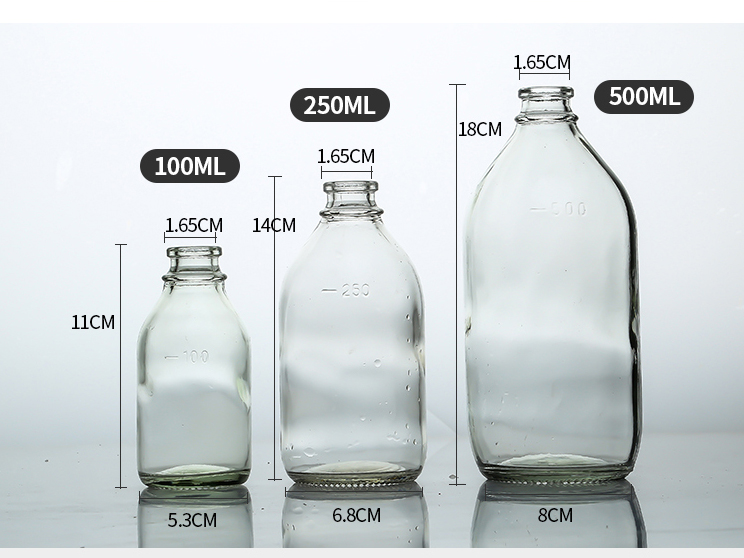 250ml Soda-lime glass medicine dropper bottle heat resistant medicine bottle Pharmaceutical  infusion glass bottle