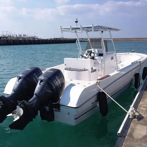 Nuovo yacht di pesca della console del centro di modello frp di 8.50m, yacht di yamane con il baldacchino