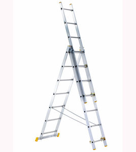 3* 9 Section Aluminium Telescopic Feature Combination <strong>Wall</strong> Mounted Extension <strong>Ladder</strong> - Product Image 3