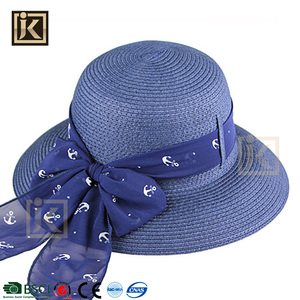 JAKIJAYI papel blanco de buena calidad hecho señoras floppy <span class=keywords><strong>beach</strong></span> sun sombrero de paja de ala ancha - Product Image 3