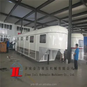 Cina Diimpor Gooseneck Trailer untuk 3 Kuda dengan Tempat Tinggal dan Manusia Kamar