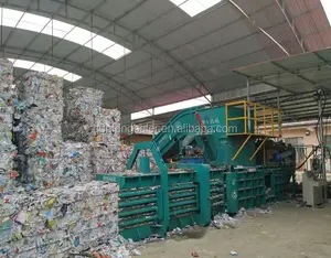 बेकार गत्ते का डिब्बा/प्लास्टिक की बोतल पीईटी रीसाइक्लिंग कचरा सेक baling मशीन