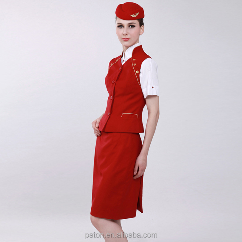 Пользовательская этикетка, новый стиль, женская Спецодежда для стюардесс, комплект костюмов, униформа для стюардеса