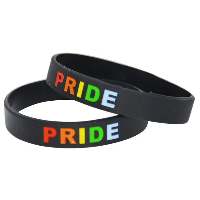 Braccialetti personalizzati Gay Pride prodotti per feste Color arcobaleno braccialetti in Silicone LGBT braccialetti sportivi in gomma