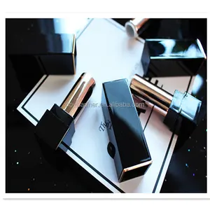 2017 Produsen Kotak Lipstik Hitam Persegi Mewah Indeks Populer, Tabung Lipstik Kustom, Wadah Balsem Bibir