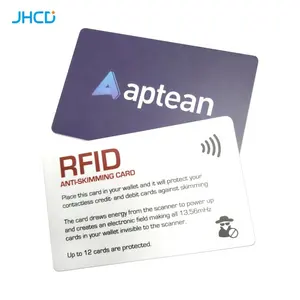 Nhựa PVC Nfc 13.56 Thẻ Ghi Nợ Ngân Hàng Thẻ Tín Dụng Protector Chống Quét Tín Hiệu Rfid Chặn Thẻ Với Chip