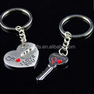 Gantungan Kunci "I Love You", Hati + Panah + Kunci Pasangan Gantungan Kunci Cincin Keyfob Hadiah Pecinta