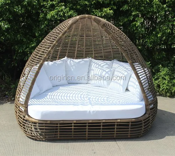 Hot sale luxury beach hotel or home out side relaxing furniture rattan wicker outdoor daybed