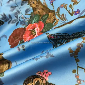 Wholesale Custom Digital Printing India 100% Silk Satin Fabric With Fabric Color Card
