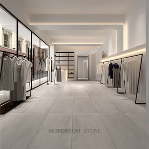 กระเบื้องคอนกรีตพื้นแมตต์ขนาดใหญ่สีเทากระเบื้องชนบท - Product Image 1