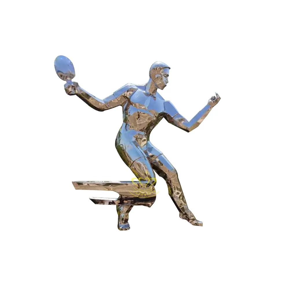 Campus extérieur jardin Sports Thème Statue décoration métal art Sculpture En Acier Inoxydable Sports Figure sculpture