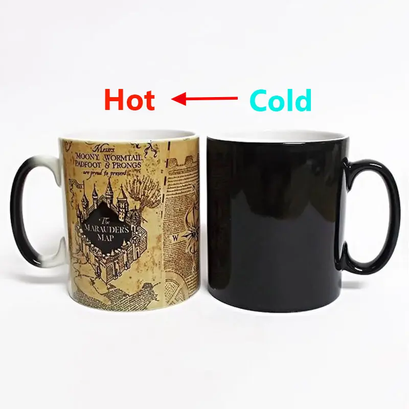 2021 Creative Gifts Magic Mugs Harry Hot Drink Cup Color Changing Mug Potter Marauders Map Mischief Managed Wine Tea Cup