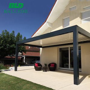 a polvere di alluminio moderno in metallo a scomparsa motorizzato <span class=keywords><strong>balcone</strong></span> cortile pergolato con luci A LED - Product Image 6