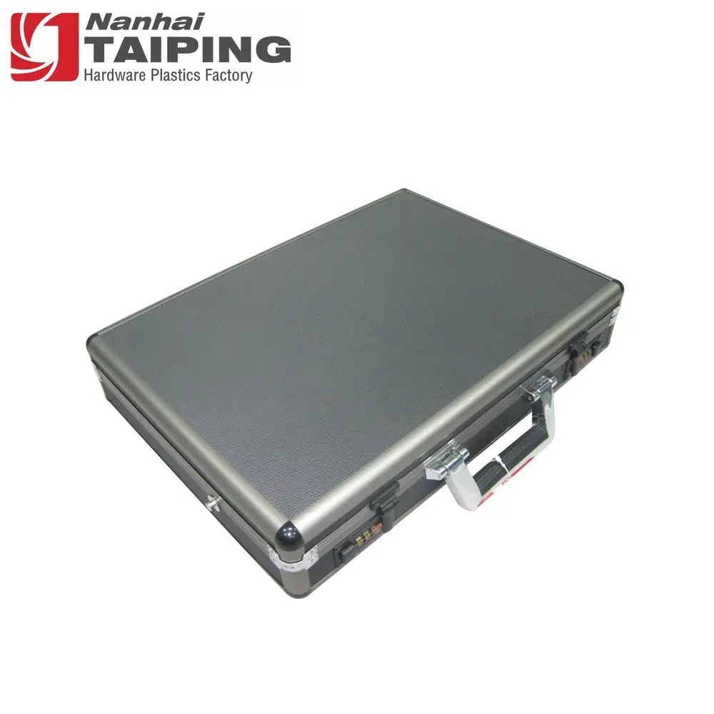 TP TC003 Casing Ponsel Aluminium, Tas Kantor Modis Hitam 17 1/2 Inci X 13 Inci X 4 1/2 Inci dengan Kunci Kombinasi