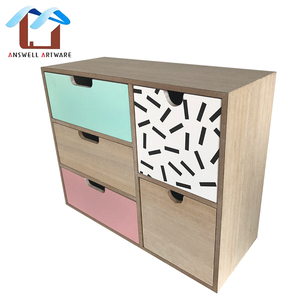 Scatola Portaoggetti in Legno con 5 Cassetti/ Organizzatore da <span class=keywords><strong>Scrivania</strong></span> per <span class=keywords><strong>Cancelleria</strong></span>/ Mini Cassettiera per Decorazione Casa - Product Image 4