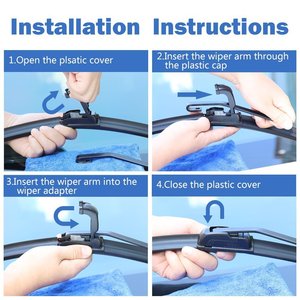 Spazzole tergicristallo universale tipo U/J Soft Frameless Bracketless Auto parabrezza tergicristallo nero - Product Image 5