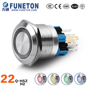 Interrupteur à bouton-poussoir momentané en acier inoxydable en métal IP67 22mm - Product Image 2