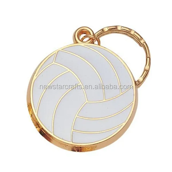 Custom gold enamel volleyball designer metal minions keychain