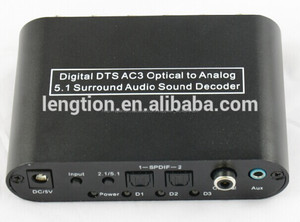 Dts digital de fibra óptica de audio a 5.1/2.1 canal analógico estéreo rca 6 convertidor de cine en casa - Product Image 4