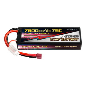 Lipo יצרן סיטונאי טוב איזון 7600 mAh 7.4 V 75C rc רכב <span class=keywords><strong>bettery</strong></span> חבילה עם T תקע - Product Image 1