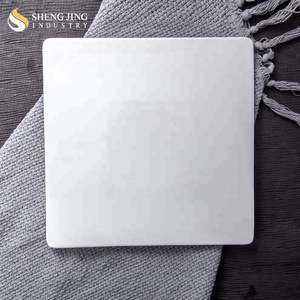 Plato Cuadrado Blanco de Porcelana Ecológico de Grado Alimenticio, Plato Plano para Servir Filetes, Plato para Postres, Diseño Clásico, Apto para Microondas y Lavavajillas - Product Image 3