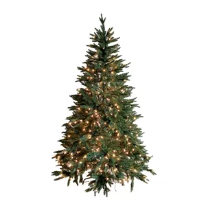 christmas supplies 150/180/210cm PE christmas tree with led light, artificial thin xmas tree for christmas decoration