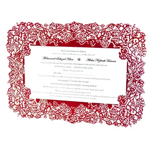 cartões do convite do casamento venda Suppliers-Convite babay corte laser do chuveiro 50 pçs/lote, convite em papel artesanato