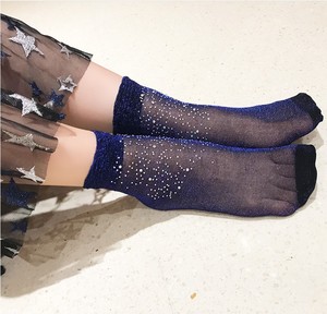 Calzini Colorati con Strass Glitterati Oro e Argento Lucidi Calzini alla Caviglia Casual Brillanti Elastici da Donna Meias - Product Image 4