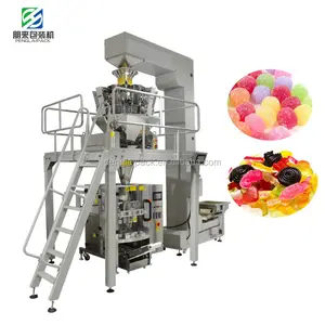 Auto Multihead Weighing Scale Snack Chips Gummy Bear Packing Machine Automatic Pouch Vertical Candy Popcorn Packaging Machine