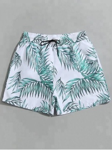 KY taille élastique cordon impression numérique coupe modérée deux poches latérales poche à <span class=keywords><strong>rabat</strong></span> arrière cordon plage conseil Shorts homme - Product Image 3