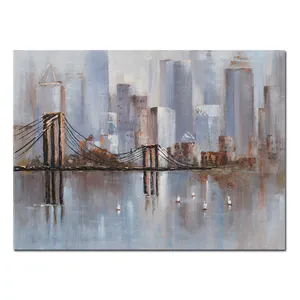 Handmade Modern Abstract Cityscape Canvas Paintings For New York
