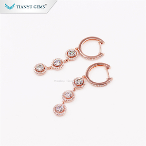 Tianyu gemas de joyería de china fabricante de plata <span class=keywords><strong>925</strong></span> chapado en oro rosa anillo pendientes - Product Image 2