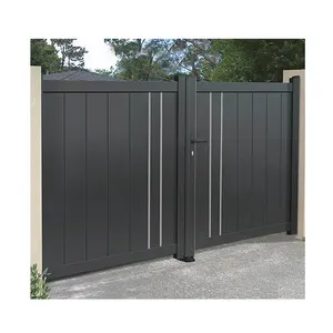 Modern main design slat barrier armvilla garden cast aluminum alloy sliding profile art slide fence aluminium gate for Malaysia