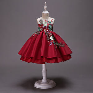 Commercio all'ingrosso Principessa Lunghi Ragazze Pageant Abiti Per Bambini Prom Dresses Puffy Ricamato Abito di Sfera - Product Image 1