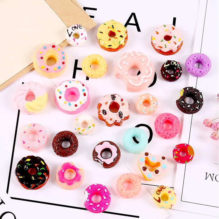 CY210 Oyuncaklar 2019 Reçine Krem Donut Balçık Charms Boncuk Süsleme DIY Zanaat Takı Balçık Aksesuarları