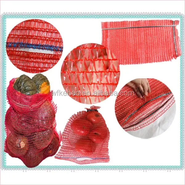 50x80 red PE raschel for packing potatoes onions mesh bag