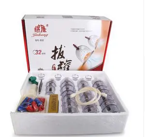 Traditionelle chinesische Hijima Schröpfen Therapie Vakuum Schröpfen Set 32 Tassen mit Guasha Schröpfen Set