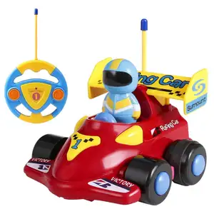 卡通遥控汽车赛车玩具为幼儿，生日礼物为 3 岁男孩女孩的孩子