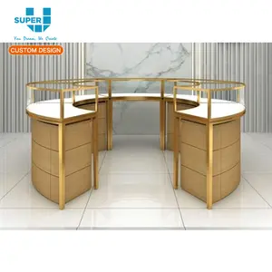 Offre Spéciale <span class=keywords><strong>Arc</strong></span> Bijoux Présentoir Vitrine En Verre En Acier Inoxydable de Taille Personnalisée Cadre Vitrine Ronde En Verre Pour bijoux - Product Image 1